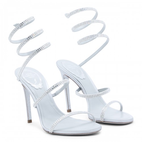 SILVER LEATHER CLEO SANDALS 2