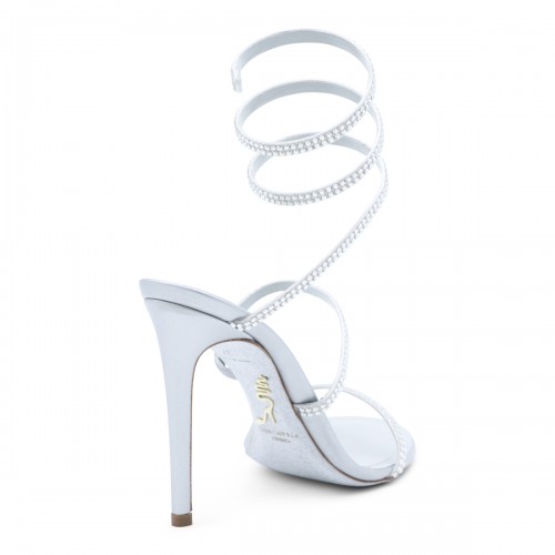 SILVER LEATHER CLEO SANDALS