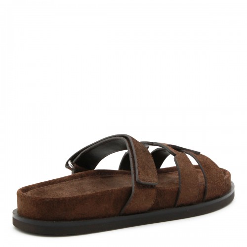 BROWN LEATHER SANDALS