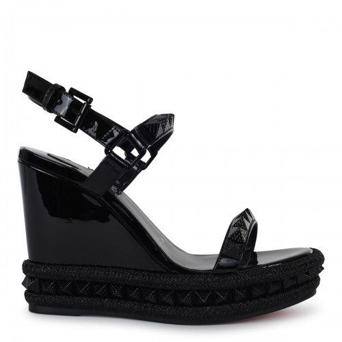 BLACK LEATHER PYRACLOU SANDALS