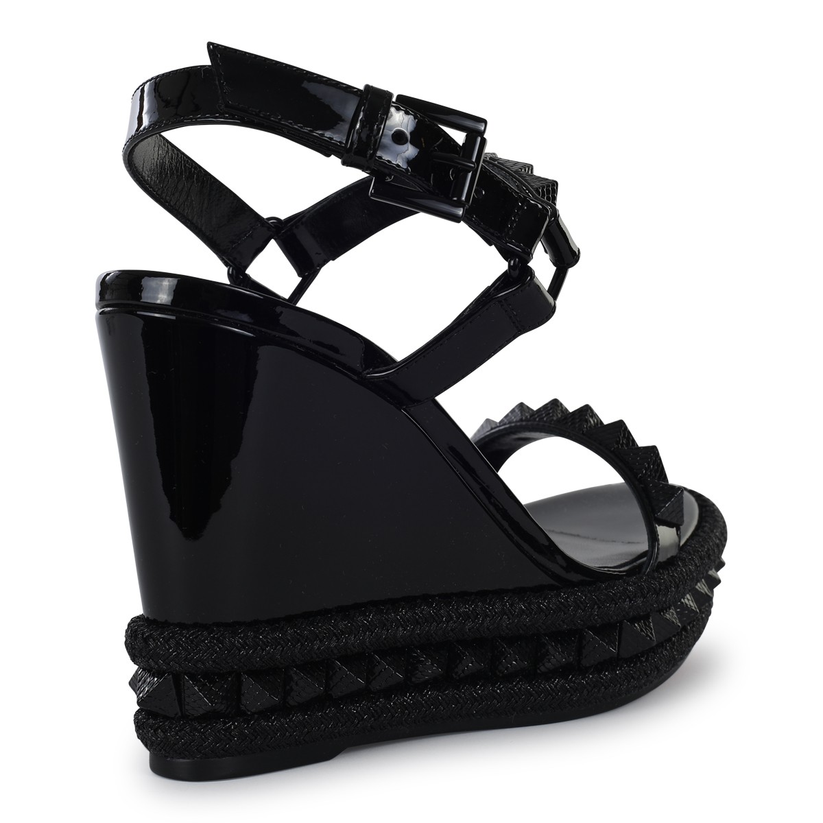 BLACK LEATHER PYRACLOU SANDALS