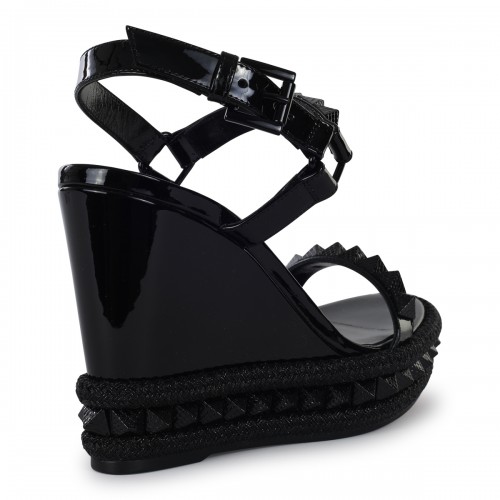 BLACK LEATHER PYRACLOU SANDALS