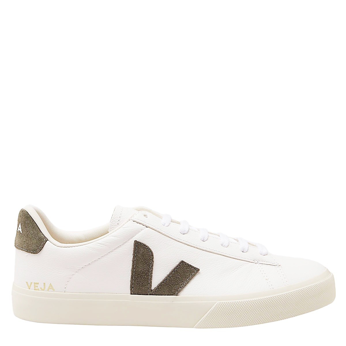 WHITE AND BROWN LEATHER CAMPO SNEAKERS