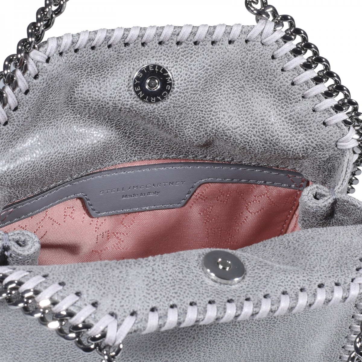 PEARL GREY FAUX LEATHER TINY...