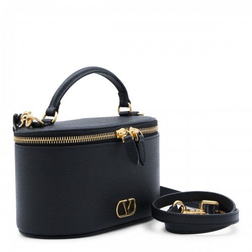 BLACK LEATHER MINI VANITY BAG 2