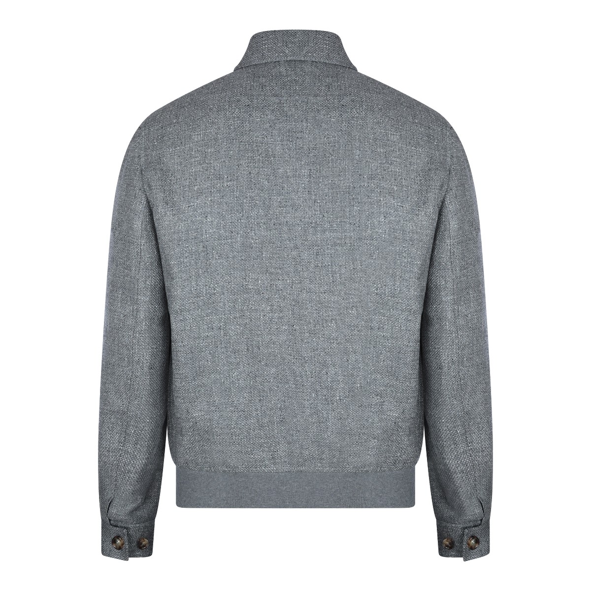GREY SILK LINEN BLEND CASUAL JACKET