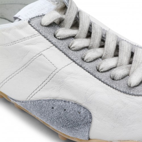 WHITE AND GREY LEATHER SPRINTER LOW SNEAKERS