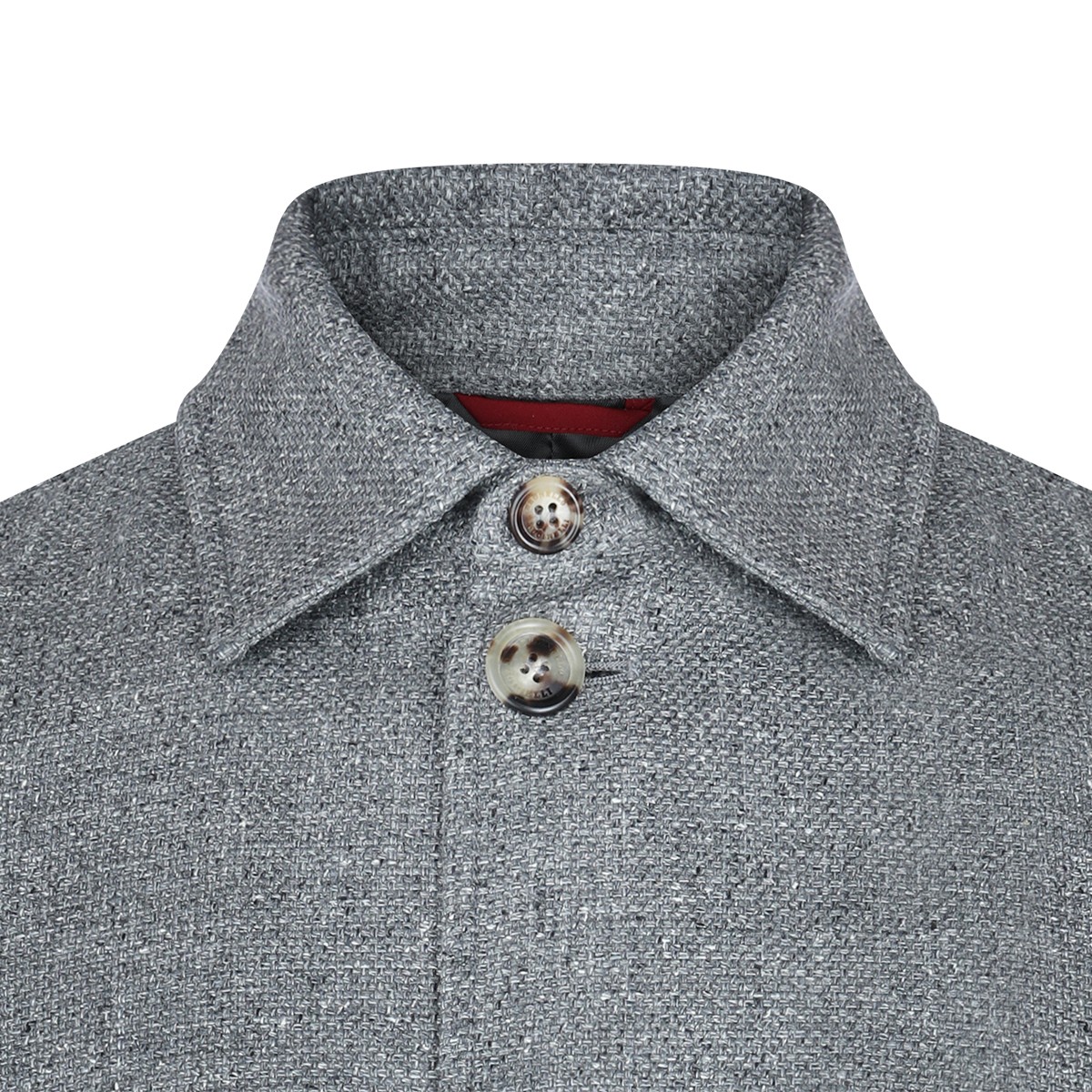 GREY SILK LINEN BLEND CASUAL JACKET