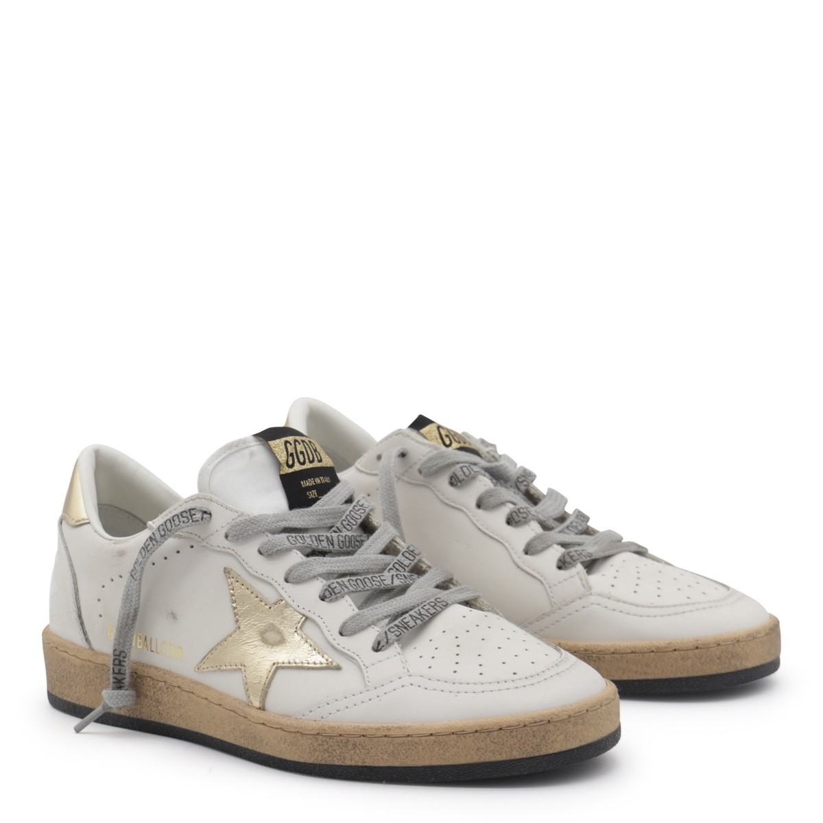WHITE LEATHER BALLSTAR SNEAKERS