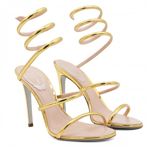GOLD TONE LEATHER SANDALS