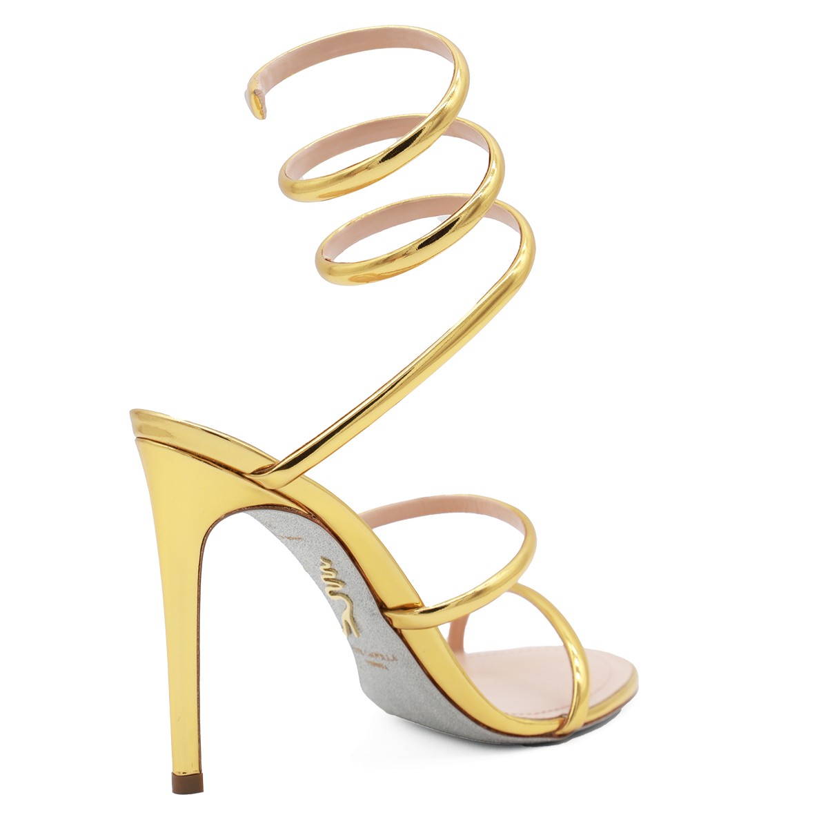 GOLD TONE LEATHER SANDALS