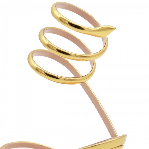 GOLD TONE LEATHER SANDALS