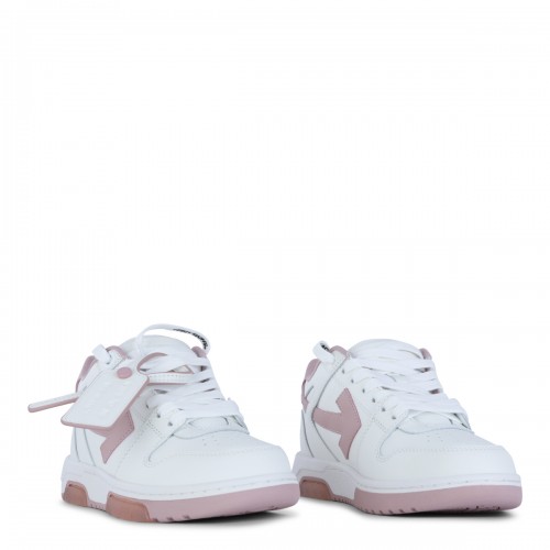 WHITE AND PINK LEATHER OUT OF OFFICE SNEAKERS