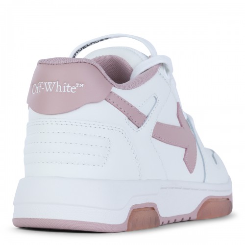 WHITE AND PINK LEATHER OUT OF OFFICE SNEAKERS