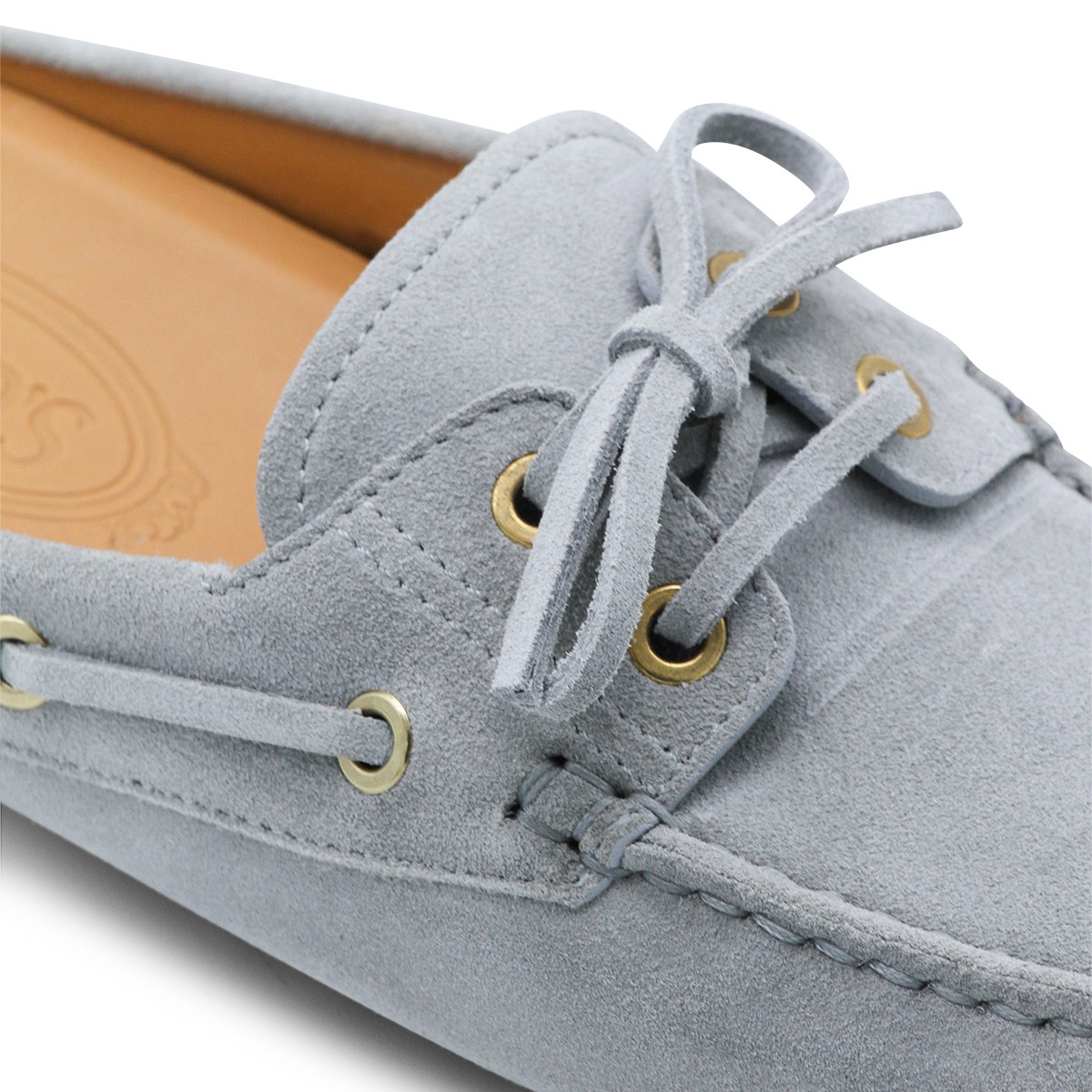 GREY LEATHER LAOFERS