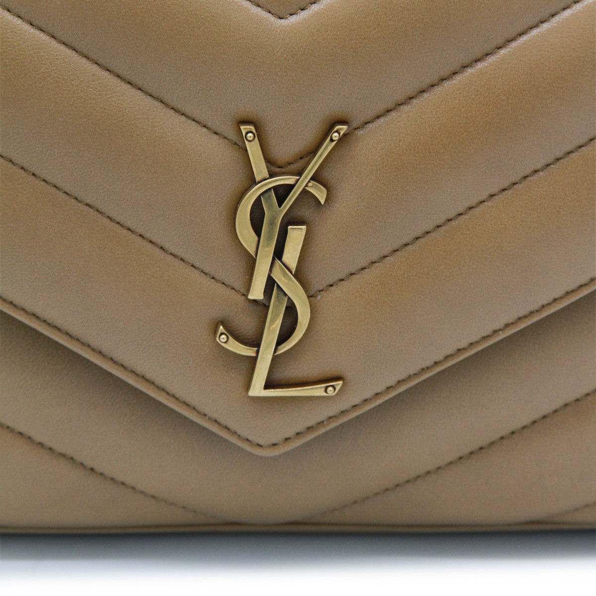 BROWN LEATHER LOULOU SHOULDER BAG