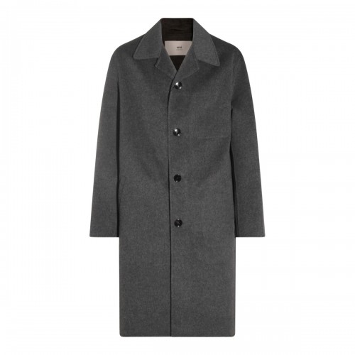 GREY WOOL BLEND COAT