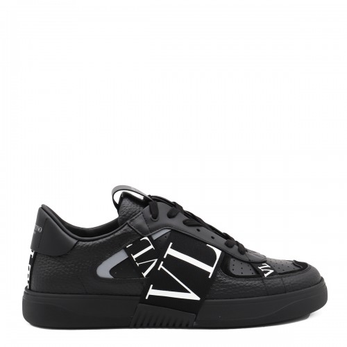 BLACK LEATHER VL7N SNEAKERS