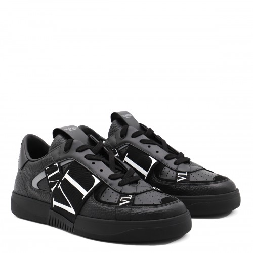 BLACK LEATHER VL7N SNEAKERS