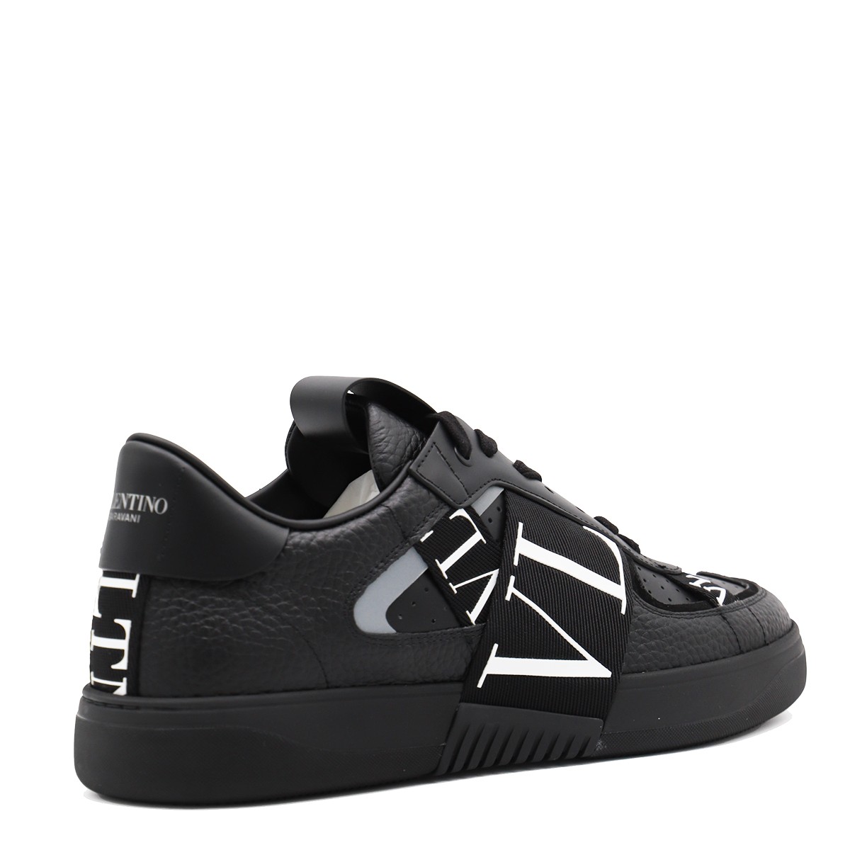 BLACK LEATHER VL7N SNEAKERS