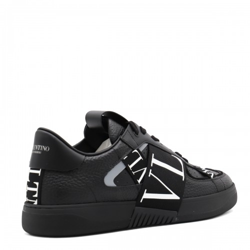 BLACK LEATHER VL7N SNEAKERS