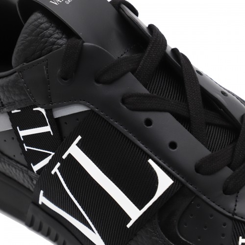 BLACK LEATHER VL7N SNEAKERS