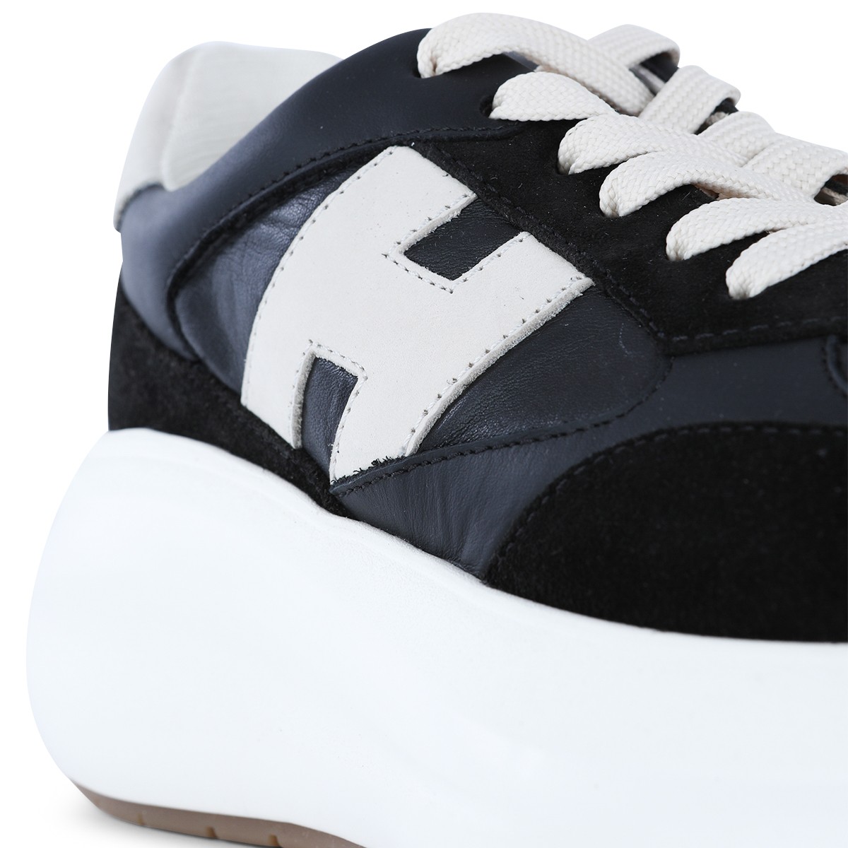 BLACK LEATHER MAXI ACTIVE SNEAKERS