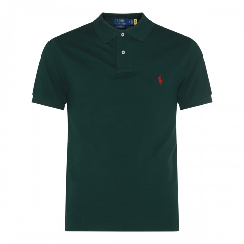 DARK GREEN COTTON POLO SHIRT