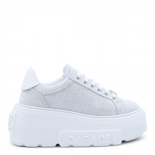 GREY LEATHER NEXUS SOLAR ECLIPSE SNEAKERS