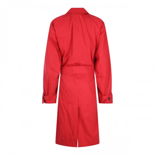 RED COTTON TRENCH COAT