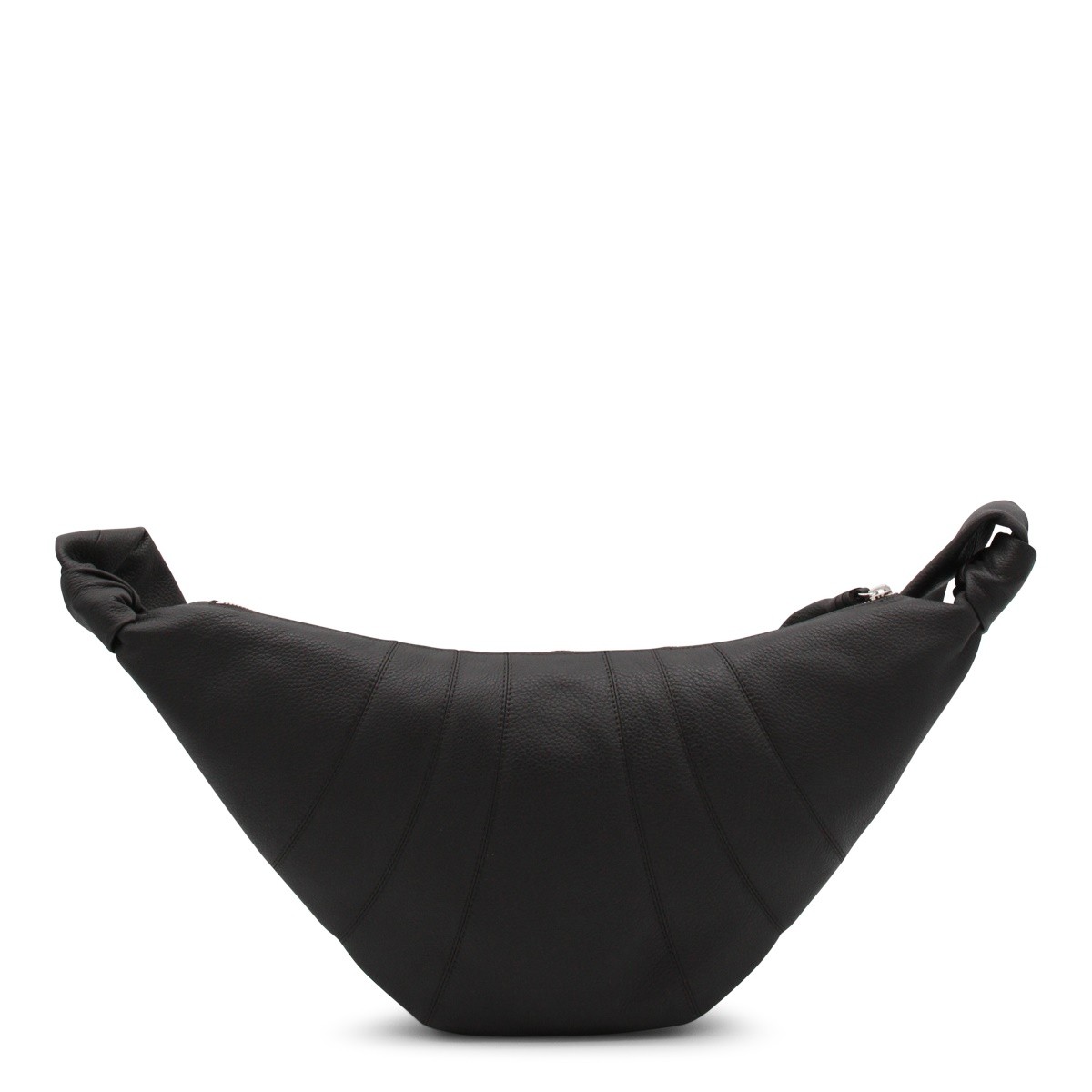 DARK BROWN LEATHER MEDIUM CROISSANT...