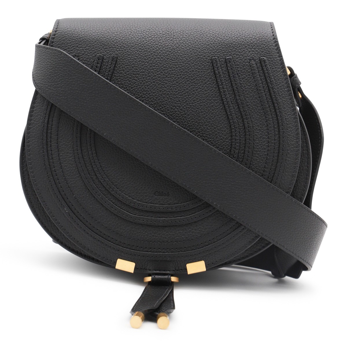 BLACK LEATHER MARCIE CROSSBODY BAG