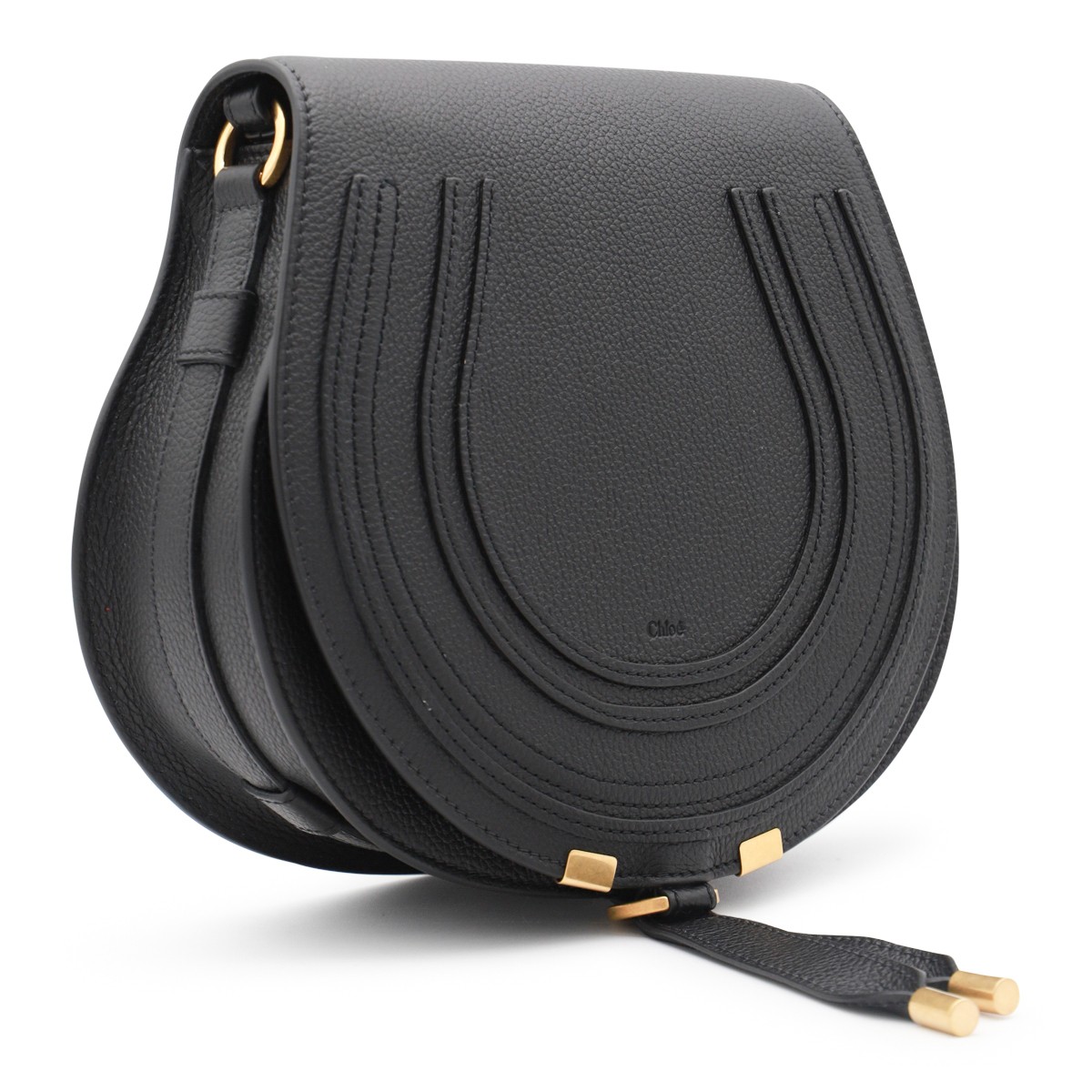 BLACK LEATHER MARCIE CROSSBODY BAG