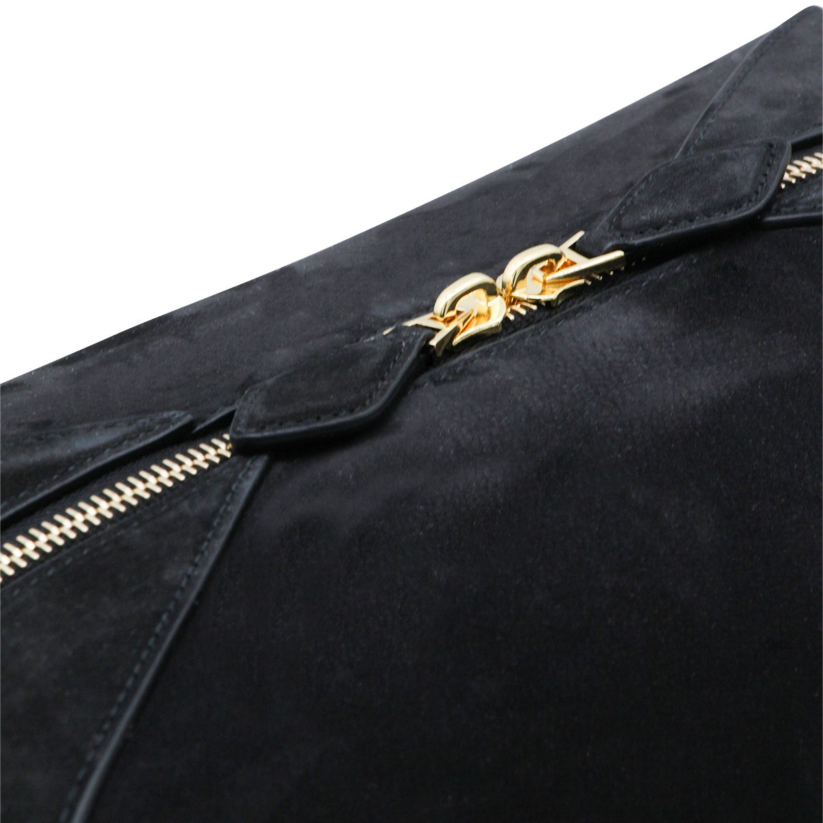 BLACK LEATHER LE BULLDOG SHOULDER BAG