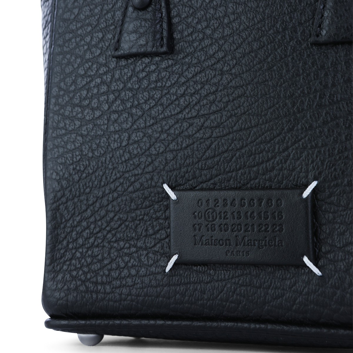 BLACK LEATHER 5AC HORIZONTAL SATCHEL