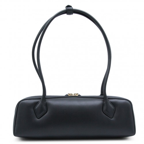 BLACK LEATHER LE TECKEL MEDIUM SHOULDER BAG