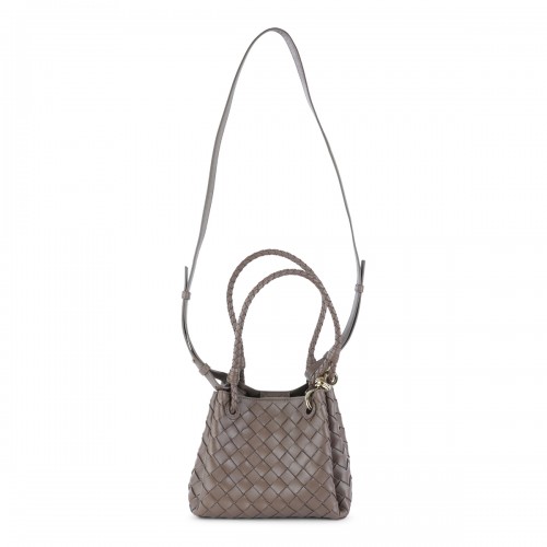 GREY LEATHER PARACHUTE SMALL SHOULDER BAG