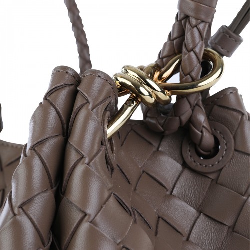 GREY LEATHER PARACHUTE SMALL SHOULDER BAG