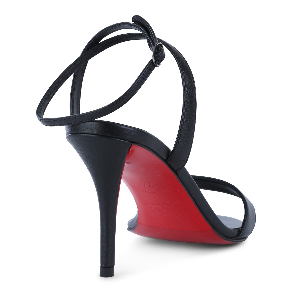 BLACK LEATHER MISS Z 80 SANDALS