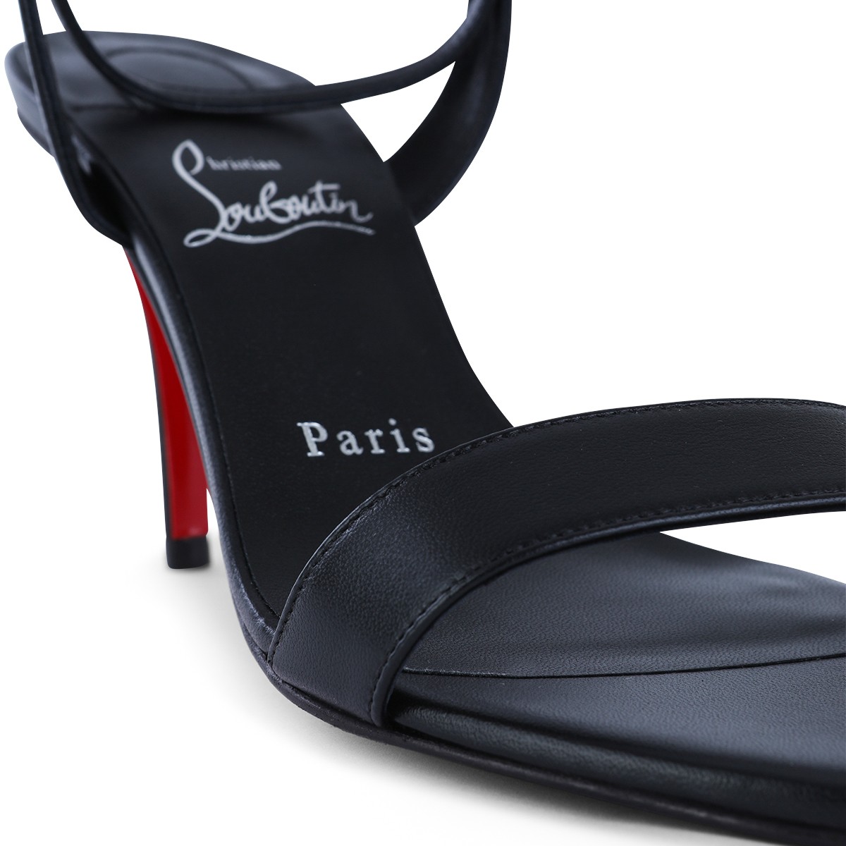 BLACK LEATHER MISS Z 80 SANDALS