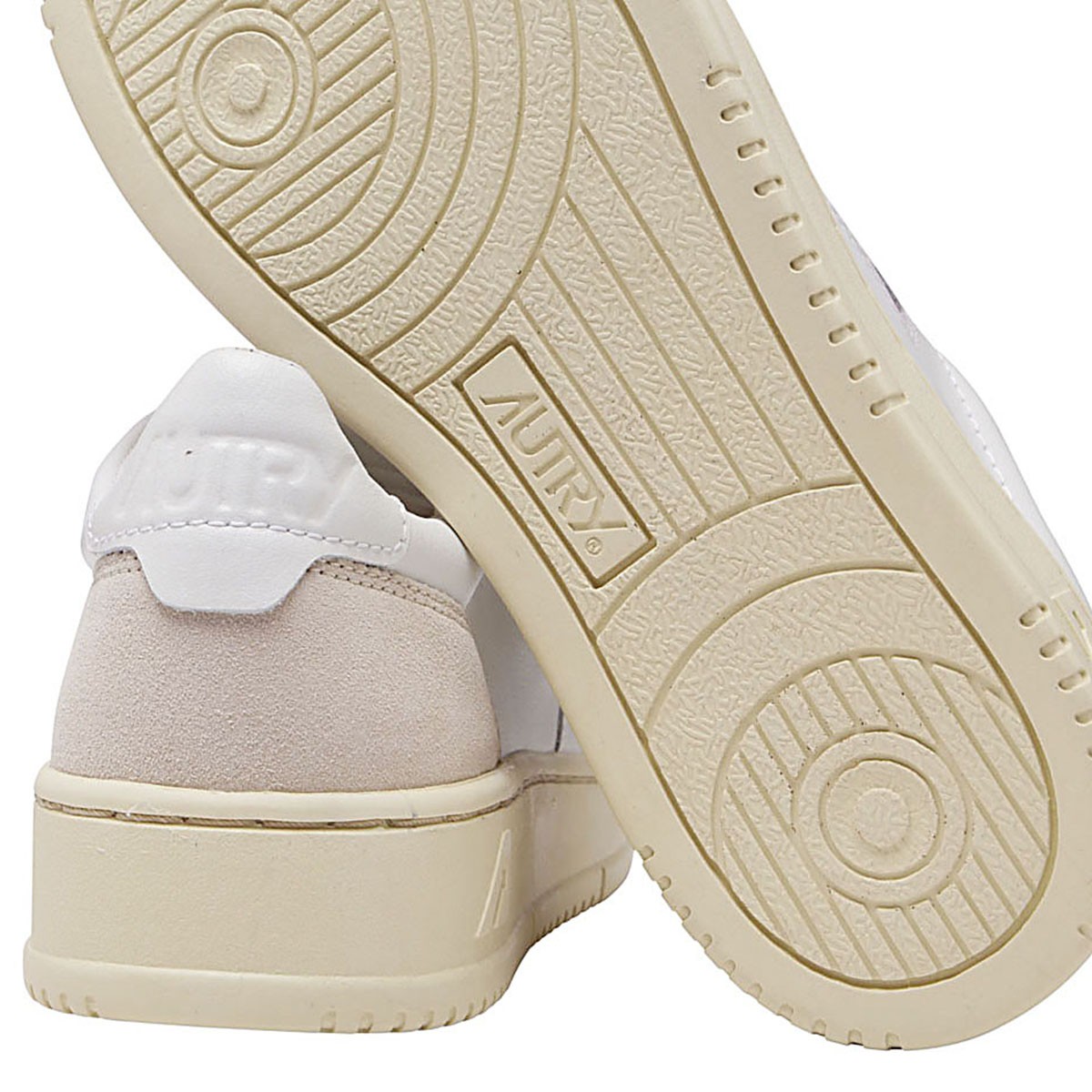 WHITE AND PINK LEATHER MEDALIST SNEAKERS