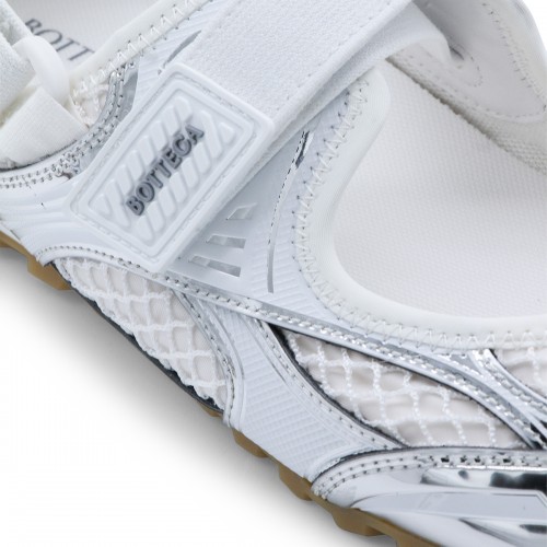 SILVER AND WHITE MARY JANE ORBIT FLASH SNEAKERS