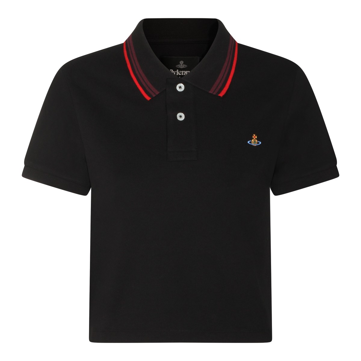 BLACK COTTON POLO SHIRT