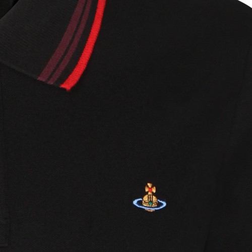 BLACK COTTON POLO SHIRT