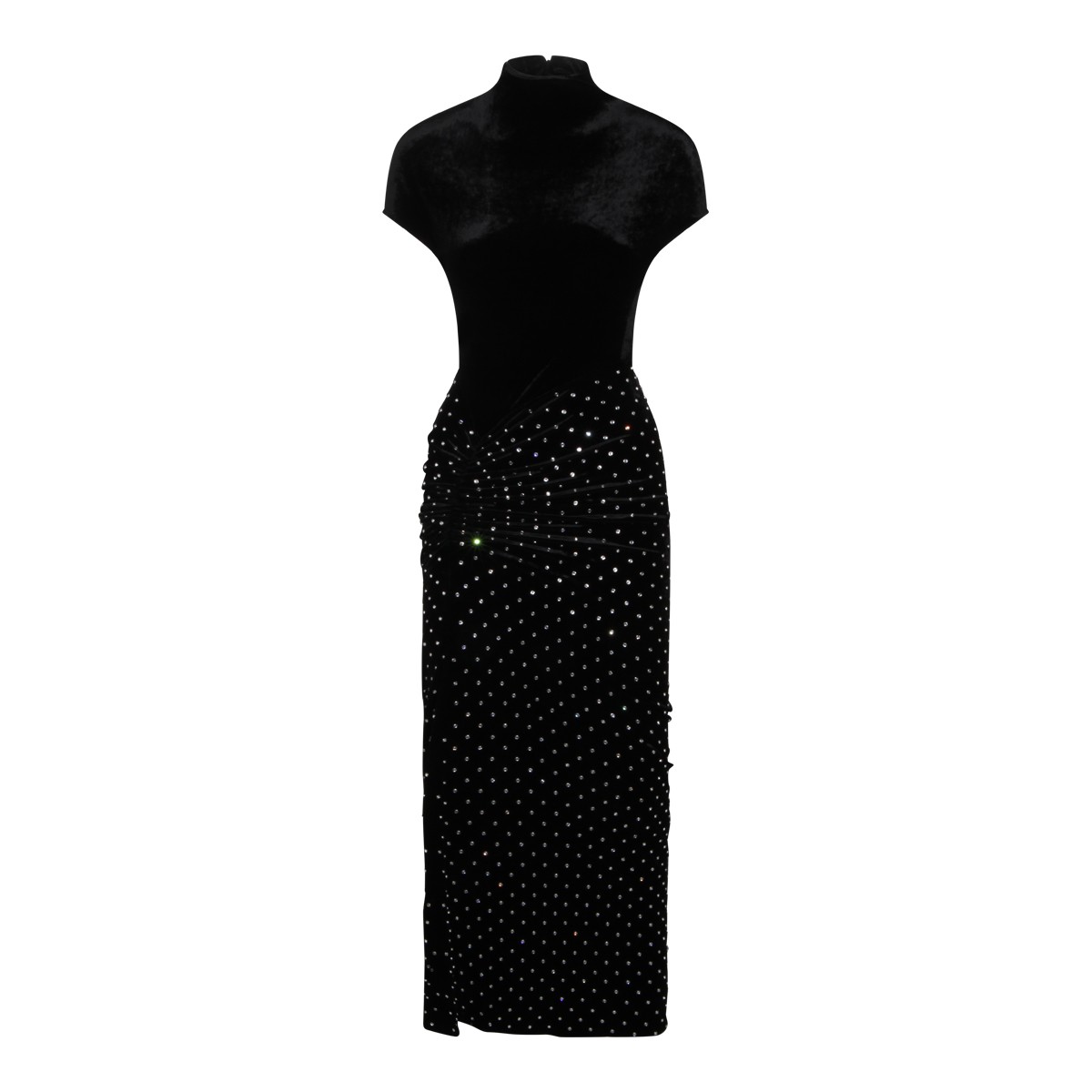 BLACK VISCOSE MAXI DRESS