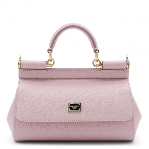 PINK LEATHER SICILY LONG SMALL TOP HANDLE BAG
