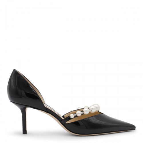 BLACK LEATHER AURELIE PUMPS
