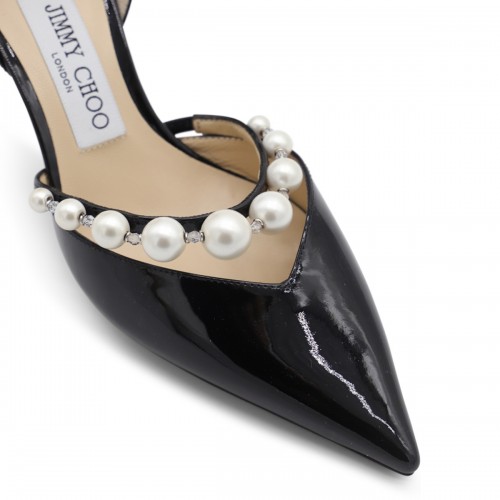 BLACK LEATHER AURELIE PUMPS