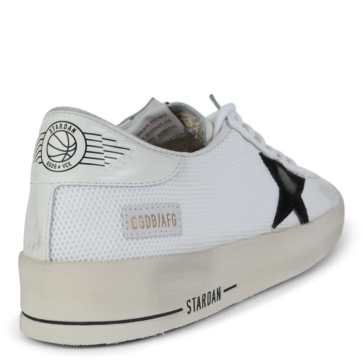 WHITE AND BLACK LEATHER STARDAN SNEAKERS