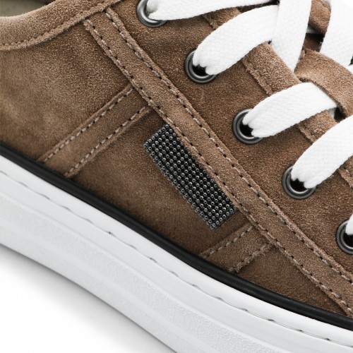 BROWN LEATHER SNEAKERS